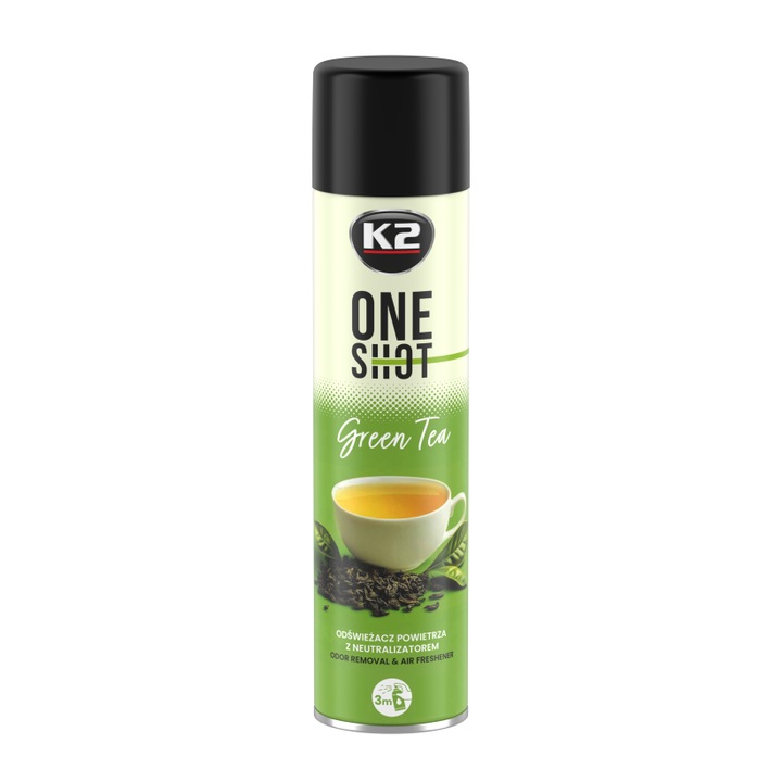 Odorizant de aer neutralizator K2 One Shot, ceai verde, 600ml, actiune rapida, fara umiditate