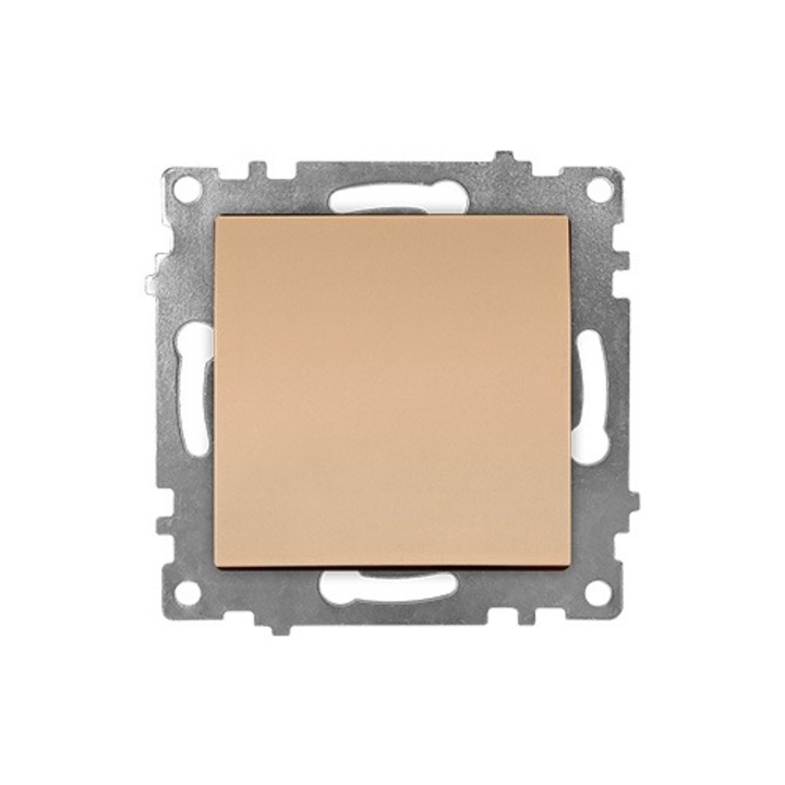 10 darab, egyszerű keret nélküli arany kapcsoló, Klaus KE01401W (10/120)