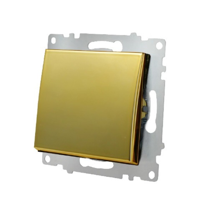 10 darab, egyszerű kapcsoló keret nélkül, fényes arany, Klaus KE01901W (10/120)