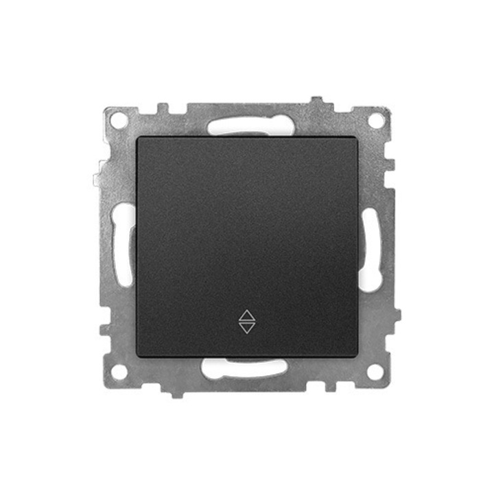 10 darab, fekete keret nélküli egyszerű kapcsoló Veavien, Klaus KE01819W (10/120)