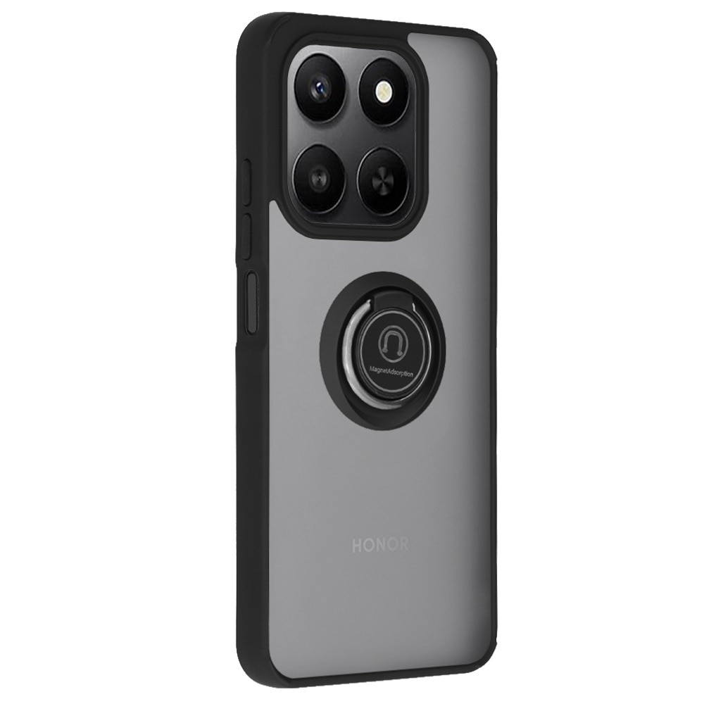 Husa pentru Honor 400 Smart 5G / 400 Smart 4G / X7d 4G Daden® Glinth, Suport Inel, Antisoc, Calitate Premium, Fumuriu cu Margini Negre
