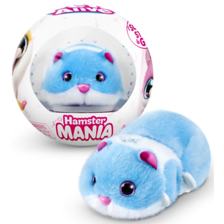 Jucarie interactiva, Zuru, Hamster Mania, plusat, albastru, 11,5x11,5x11,5cm