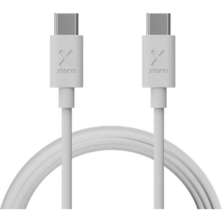 Cablu de date Xtorm USB-C, 1m, alb, set de 2 conectori USB-C