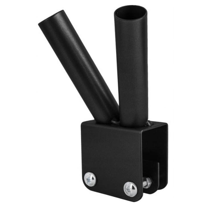 Suport steag pentru balustrada, Alma, dublu, negru, cu suruburi de montaj