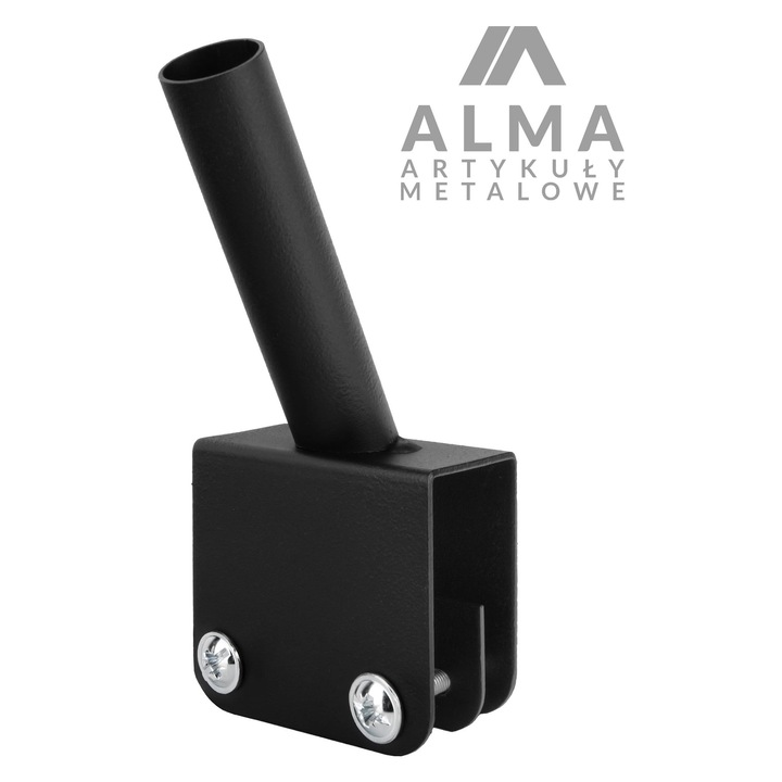 Suport steag Alma, negru, metal, cu suruburi de montaj