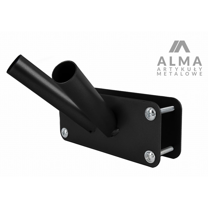 Suport steag pentru balustrada, Alma, dublu, negru, set complet de montaj