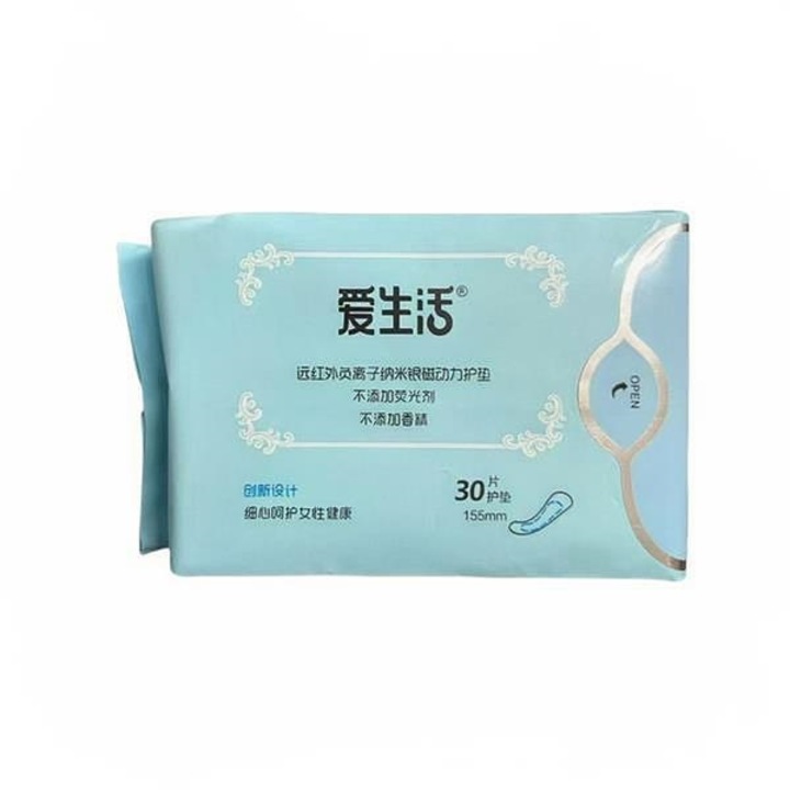 Set 30 absorbante, 155mm, alb, bumbac organic