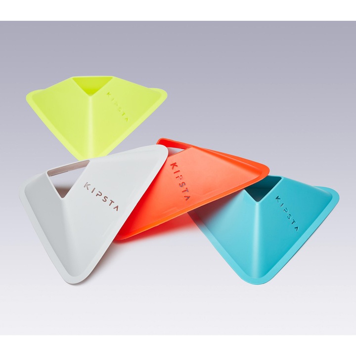 Комплект 40 конуса Essentiel, 4 цвята (жълт, оранжев, сив, син), без размер, флуоресцентно оранжево