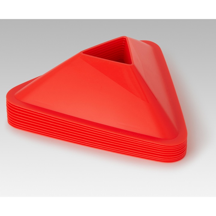 Комплект 10 конуса за тренировка по футбол Essentiel, оранжеви, без размер, флуоресцентно оранжеви