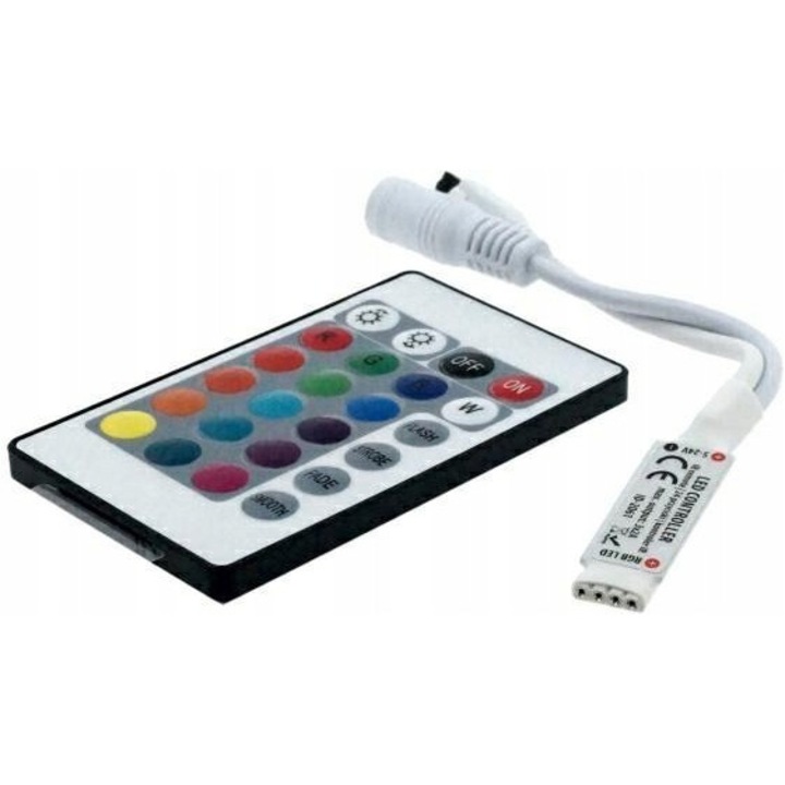 Sterownik RGB LED ProVero 72W cu 24 butoane, 3x2A, 12V DC, mini