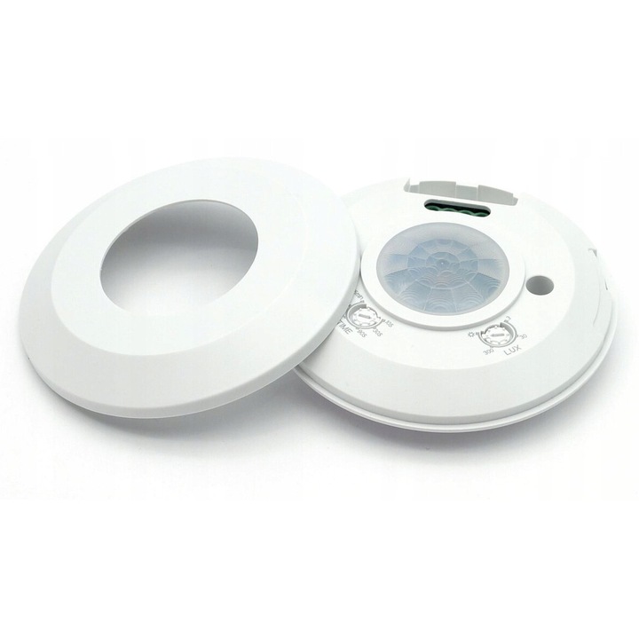 Senzor de detectie miscare ProVero, PIR 360°, alb, 102x24,9mm, pentru iluminat automat