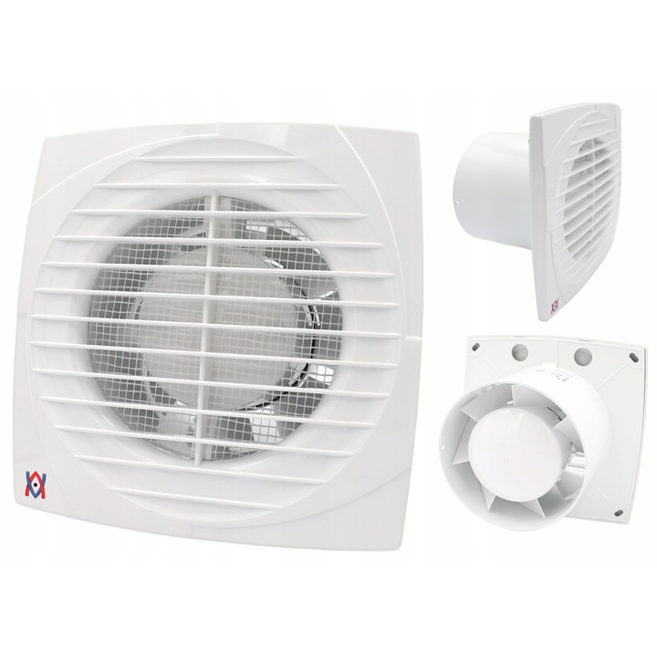 Ventilator de extractie axial, Ventika, FI125 mm, 180 m3/h, 6,5 mm, cu protectie impotriva insectelor
