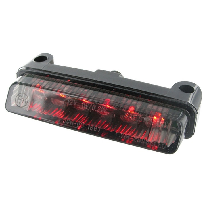 Lampa spate LED STR8 Mini cu semnalizatoare, neagra, 77x16x30mm