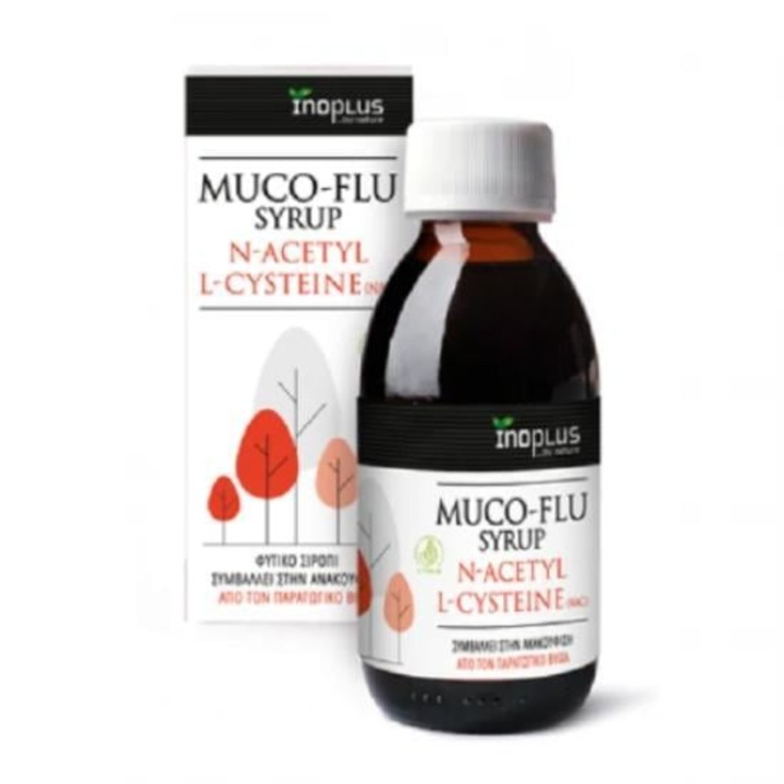 Sirop Muco flu, INOPLUS, 150ml, N-acetilcisteina 200mg, Kissos 50mg