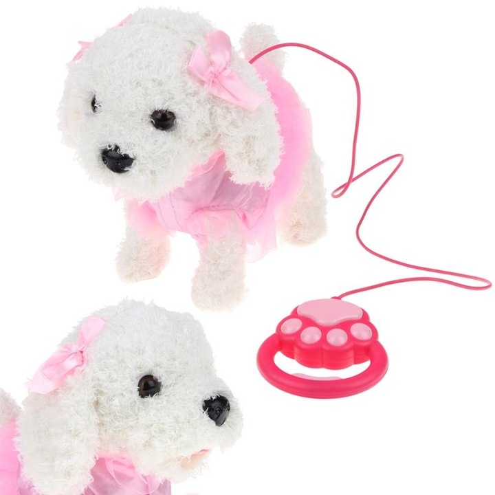 Nobo Kids interaktív kutya, játék, 9x25x23cm, pórázzal és távirányítóval, 3 éves kortól