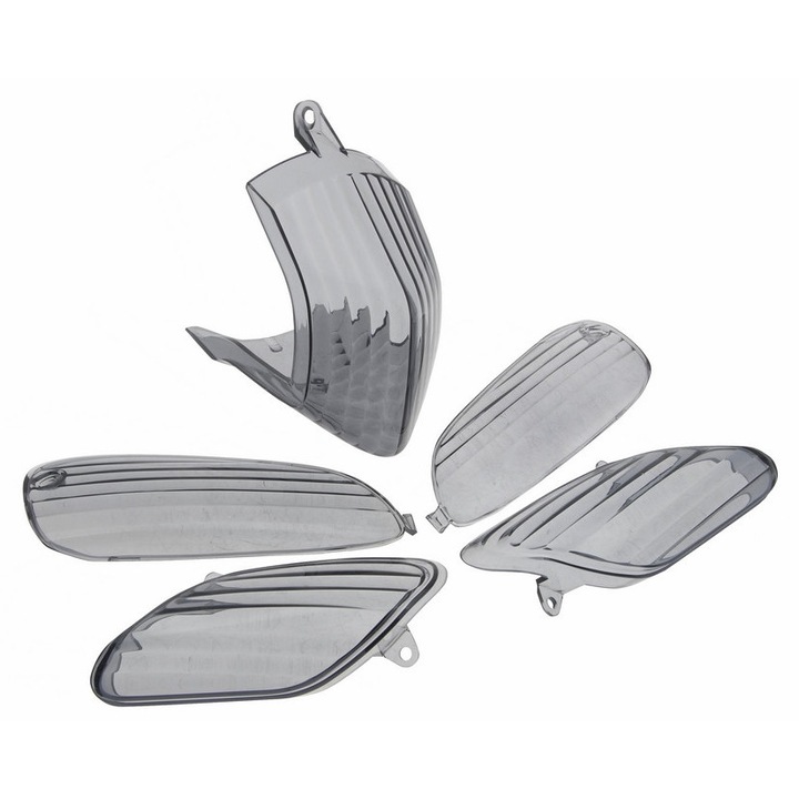 Irányjelző búra készlet STR8 (4) + hátsó lámpa Aprilia SR 50 Factory fekete MX_STR-620.12/BK