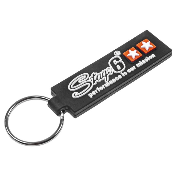 Breloc Stage6, gumowy, 60x15mm, negru/alb