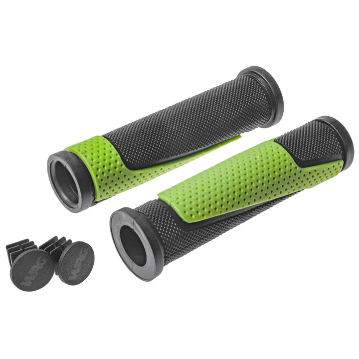 Mansoane biciclete Wag Double D, 125 mm, negru-verde