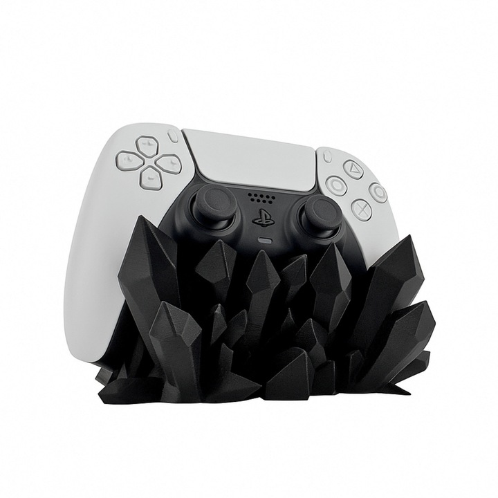 Suport Controller 3D pentru Playstation 5, Negru, Cristale