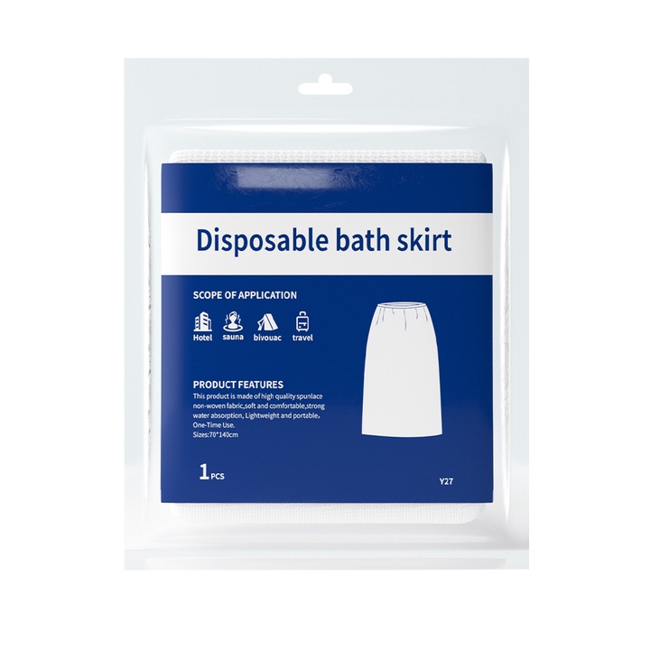 Fusta de baie, de unica folosinta, 70x140 cm, moale, elastica, alb