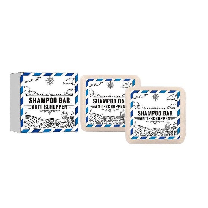Sampon solid anti-matreata, 2 bucati, pentru toate tipurile de par, parfum natural