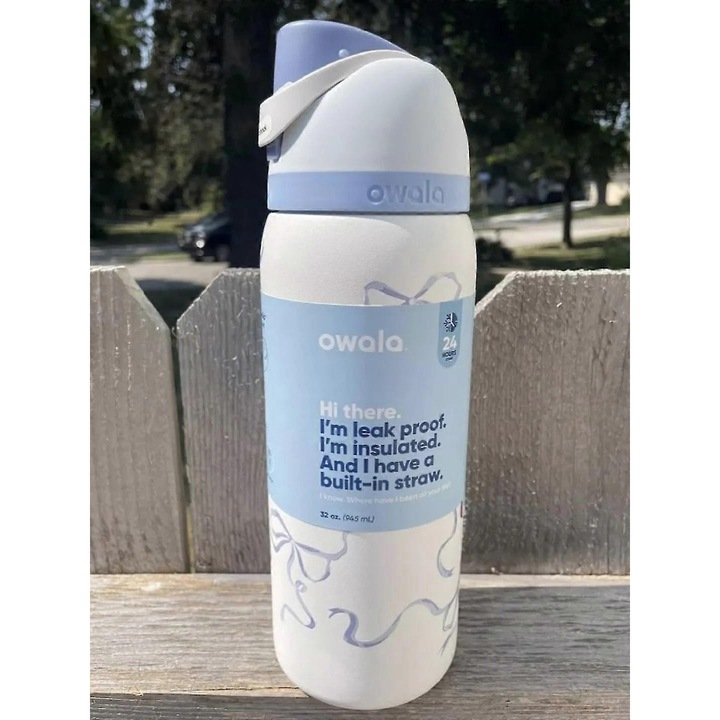 Термос Owala Freesip 32oz (950ml) със сламка, син, за спорт и пътувания