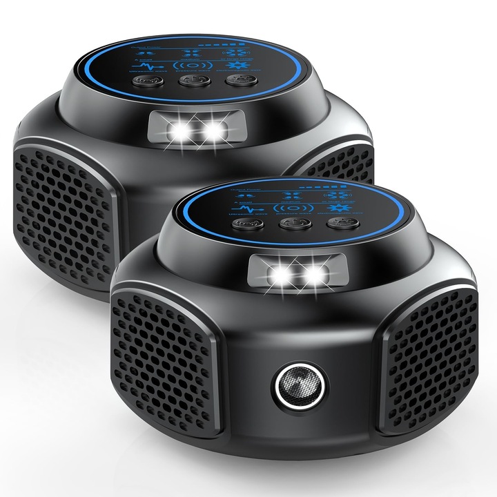 XPQKDC Ultrahangos Rovarriasztó – Fekete, 13×7×7 cm, Vegyszermentes, Zajmentes – Természetes Védelem Otthonodba