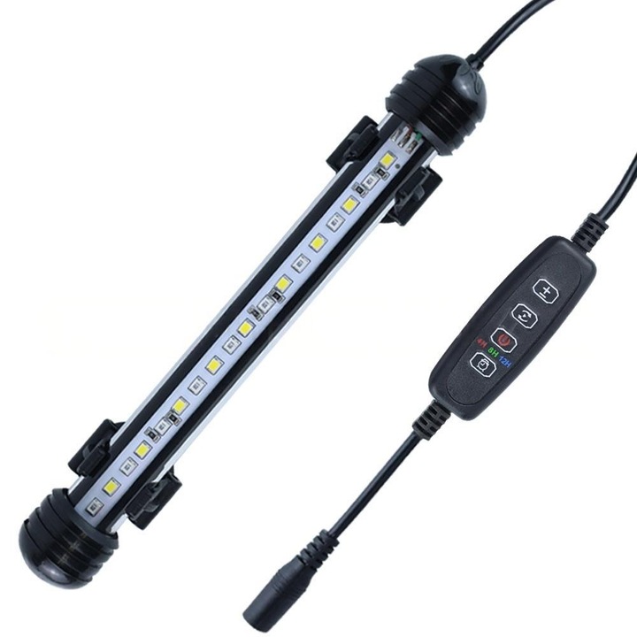 Lampa LED pentru acvariu, 19 cm, negru, lumina ajustabila, cu telecomanda