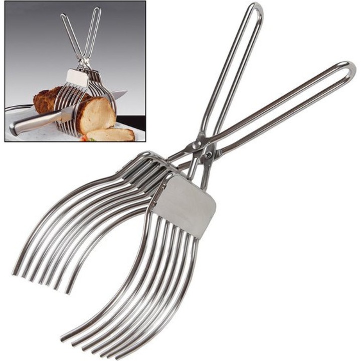Cleste inox pentru feliat, multifunctional, 27.5x9x7.5cm, argintiu