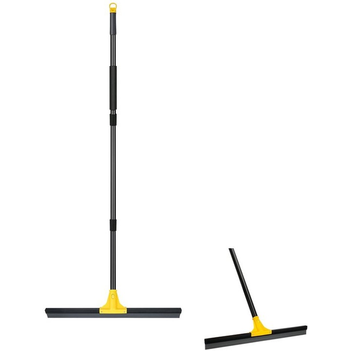 Racleta podea cu maner inox, cauciuc moale, negru, 120cm