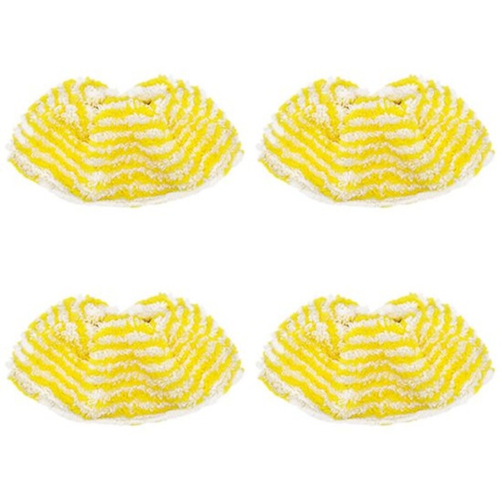 4 db mosható mikroszálas felmosóhuzat készlet, fehér-sárga, 19x9cm