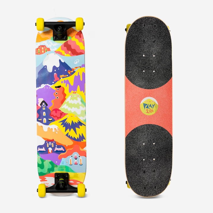 Skateboard play 120 happy mountains copii 3-7 ani 7, 25, portocaliu coral fluorescent