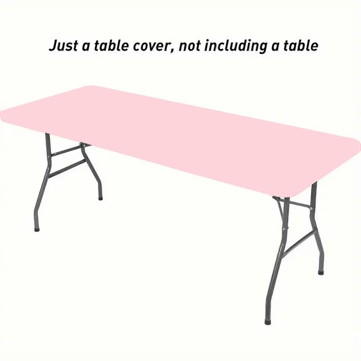 Fata de masa, lavabila, pentru masa de picnic, 243x76cm, elastic, lavabil, roz