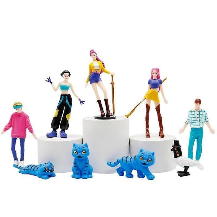 Set 5 figurine K Pop Demon Hunters, decorativ, din PVC, multicolor