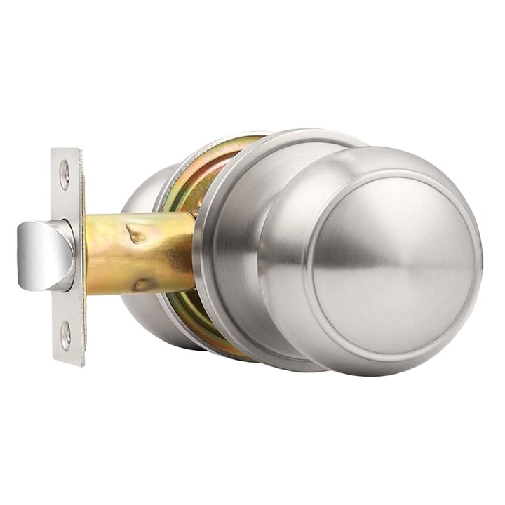 Broasca de usa, inchisa cu cheie, din otel inoxidabil, pentru usi interioare si exterioare, usor de instalat