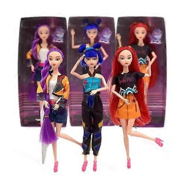 Set Papusi K-POP Demon Hunter Girl Group, 3 figuri, 11 inch, multicolor