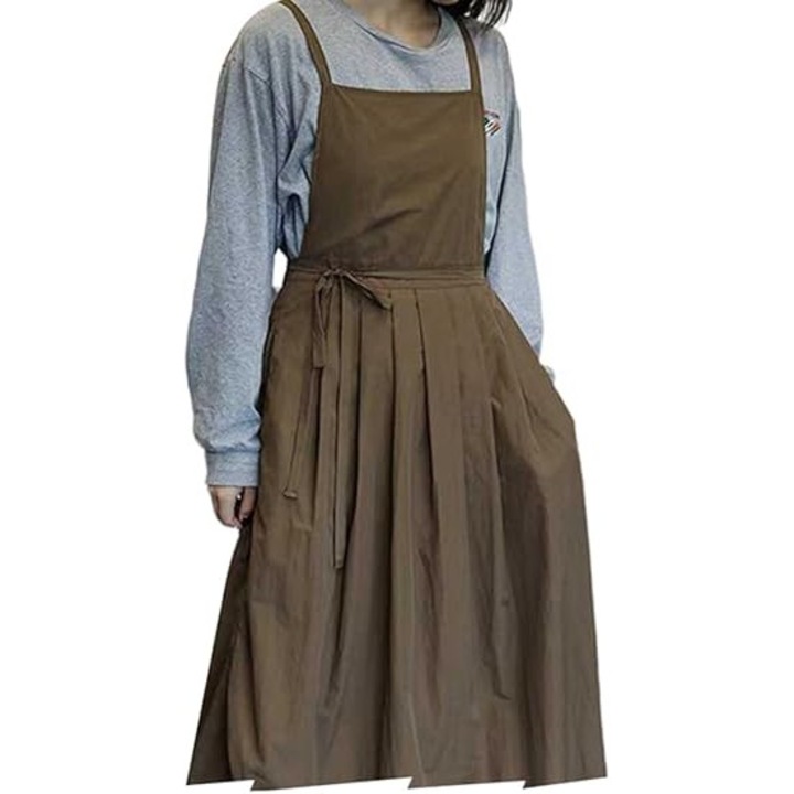 Sort de bucatarie pentru femei, cu buzunare, culoare solida, 106x70cm, material bumbac, ajustabil