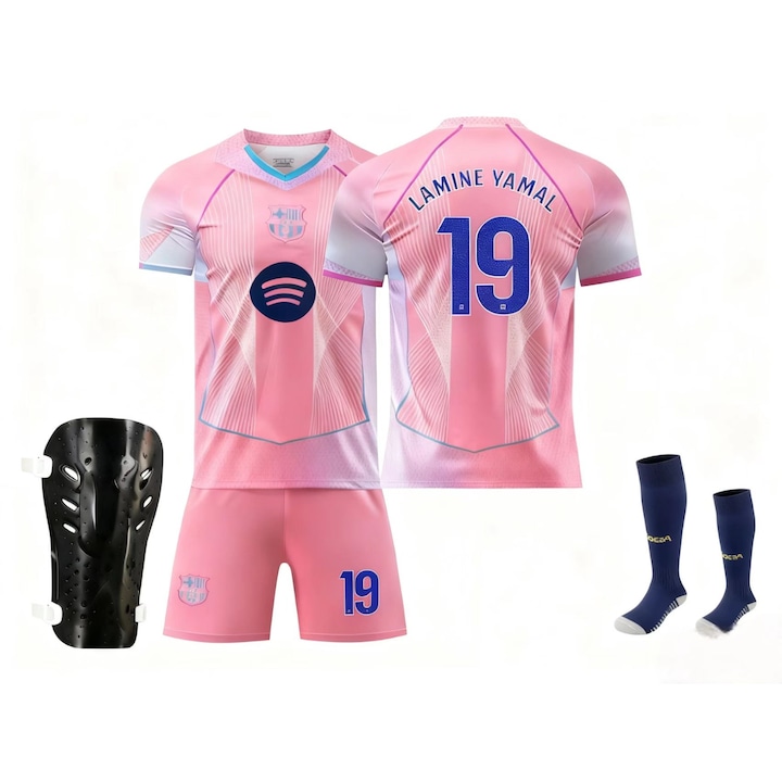 Спортна екипировка за деца Барселона Ямал Футболен екип, Розово