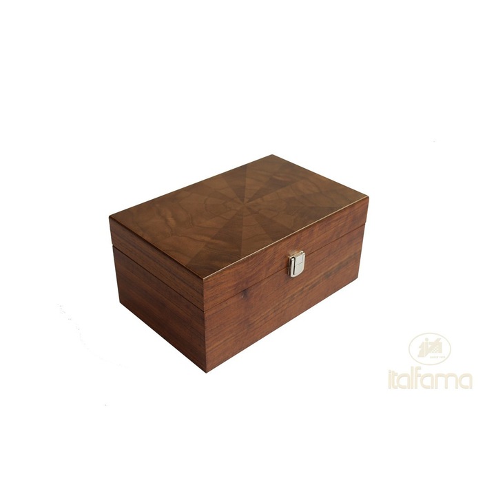 Cutie de sah de lux Italfama, lemn de nuc, 24x15.3x11.5cm, set
