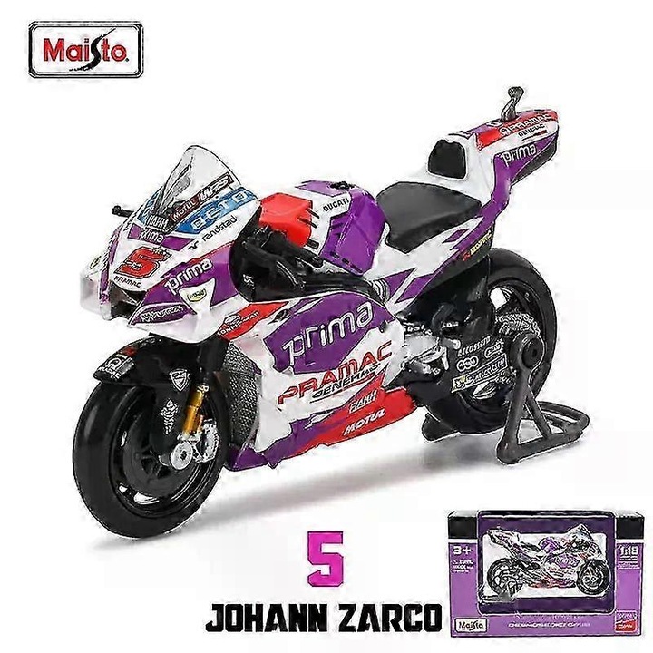 Мотоциклет играчка, 2021 Moto GP, метал и пластмаса, 12смx4.5смx6.5см