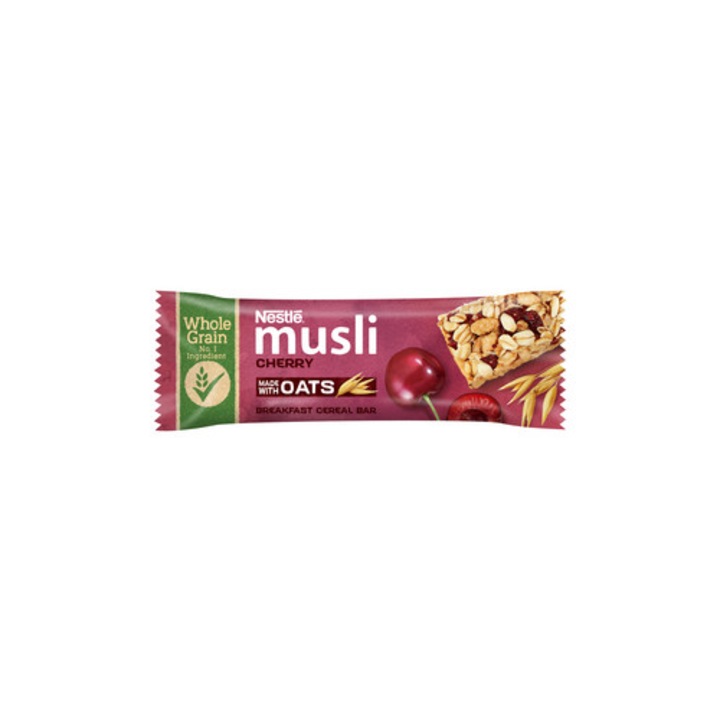 Baton Musli, Nestle, cu cirese, 35g, tip cereale, continut de ovaz si grau