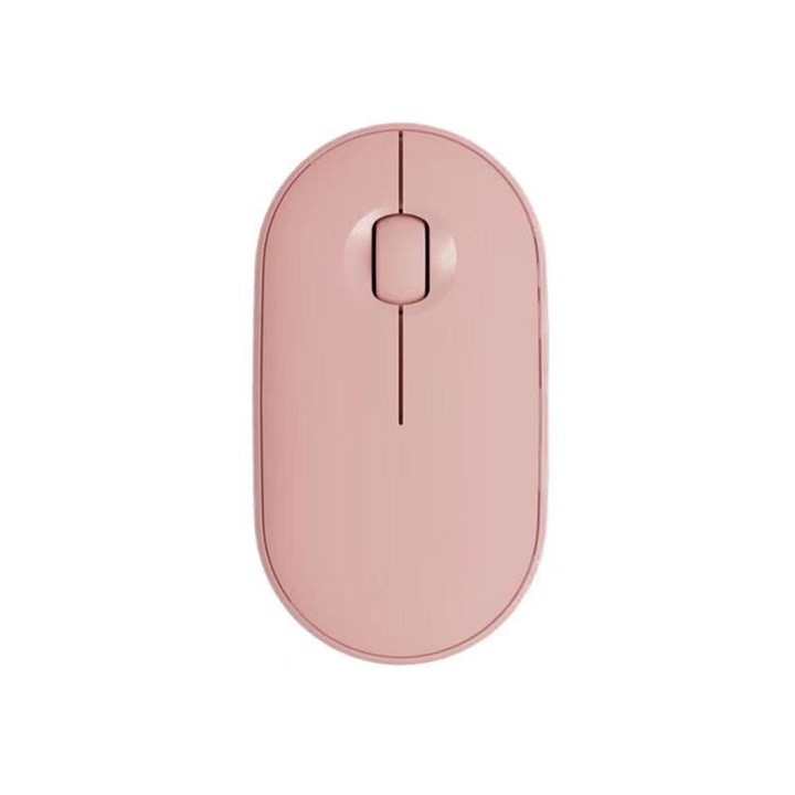 Egér vezeték nélküli Pebble M350 2.4G Bluetooth kettős módú, csendes, Roz