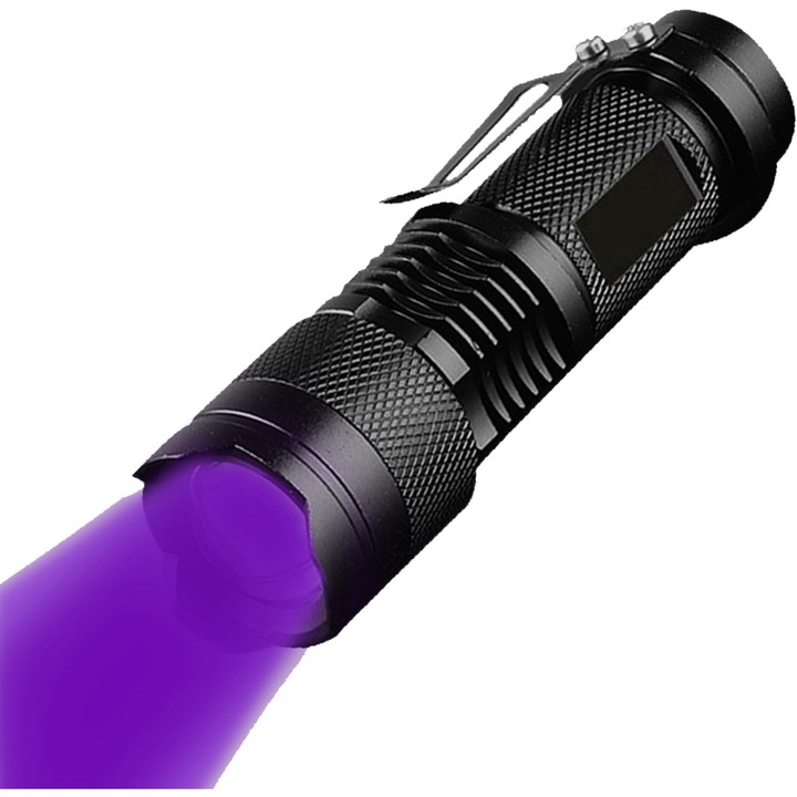 Lanterna UV, lanterna ultravioleta de 395nm, lumina UV puternica pentru inspectia caselor si hotelurilor, detector de lumina neagra pentru urina de animale, pete, plosnite si