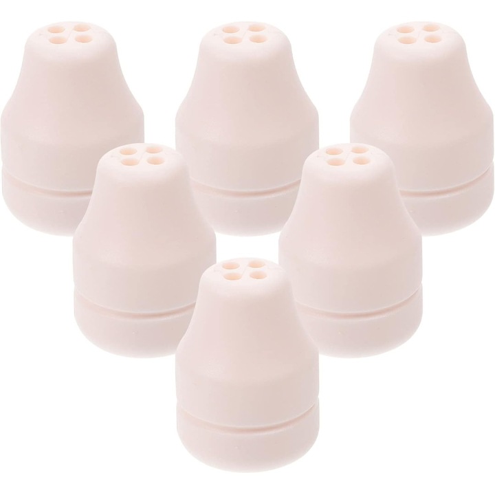 Buton pentru snur jaluzea / pandant, din plastic, cu 4 orificii, universal pentru perdea, Alb, 6 bucati