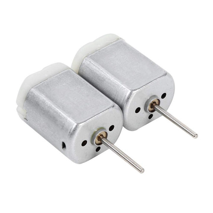 Motor DC/actuator pentru incuietoare usa auto FC-280SC-20150, 12V, ax plat 22mm, 11800 RPM, argintiu, 2 bucati