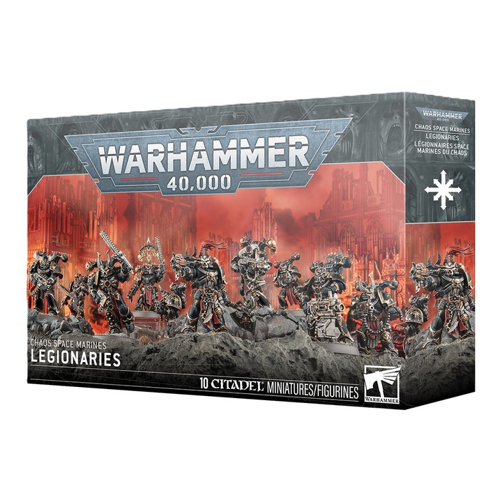 Extensie de joc Warhammer 40000, Legionaries Chaos Space Marines 2025, Games Workshop, 172 piese, gri