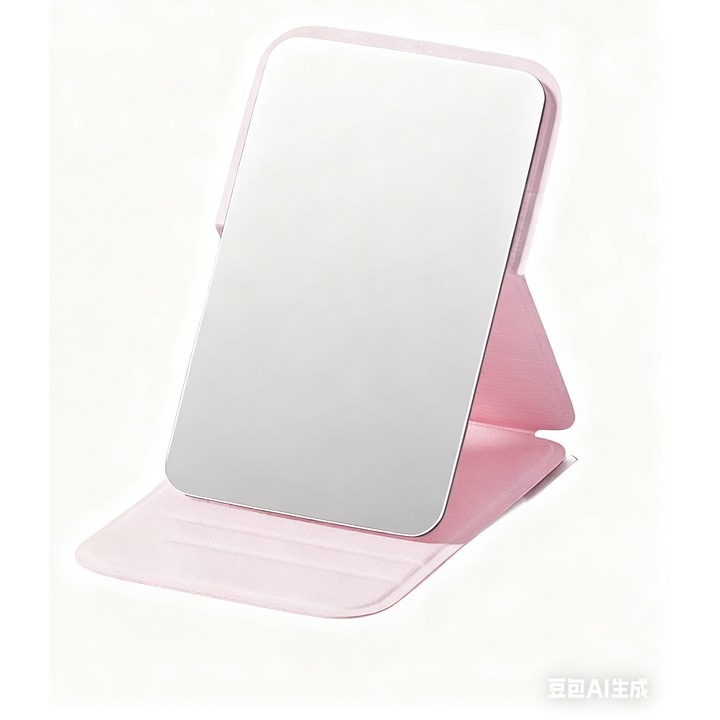 Oglindă machiaj pliantă mini, transparent, 8x6x1.5cm, portabilă pentru elevi