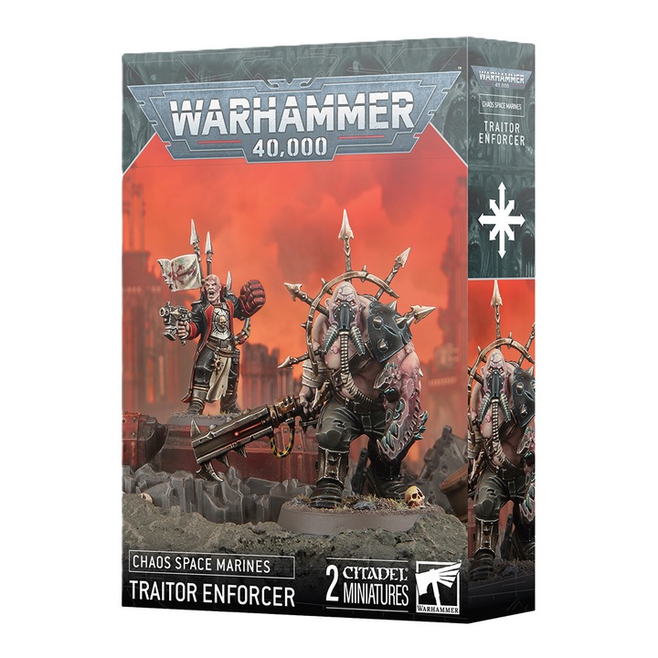 Разширение за игра Warhammer 40000, Traitor Enforcer Chaos Space Marines, Games Workshop, 12 части, сив