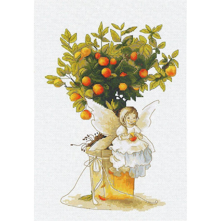 Set de brodat in cruciulita Luca-S B1112 - "Mandarina" 19.5x28 cm