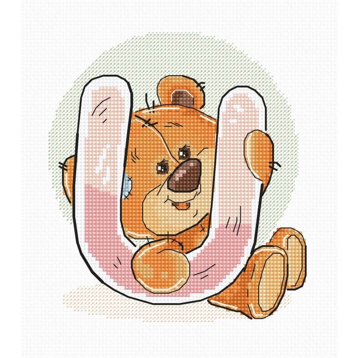 Set de brodat in cruciulita Luca-S B1222 - "Litera „U”" 11x12.5 cm